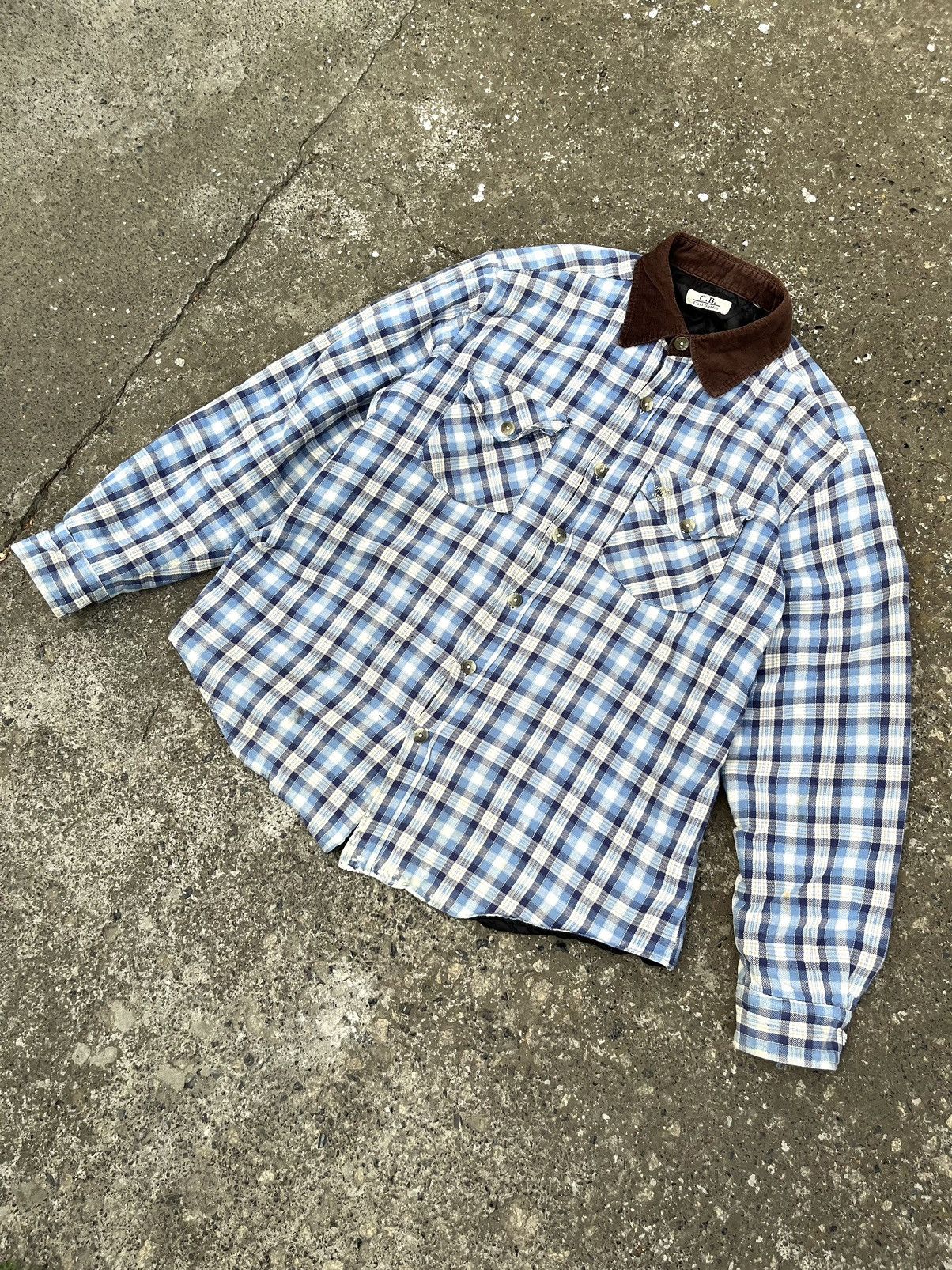 Flannel Vintage 80s Distressed Flannel Shirt Insulated Quilted Size US L / EU 52-54 / 3 - 2 Thumbnail