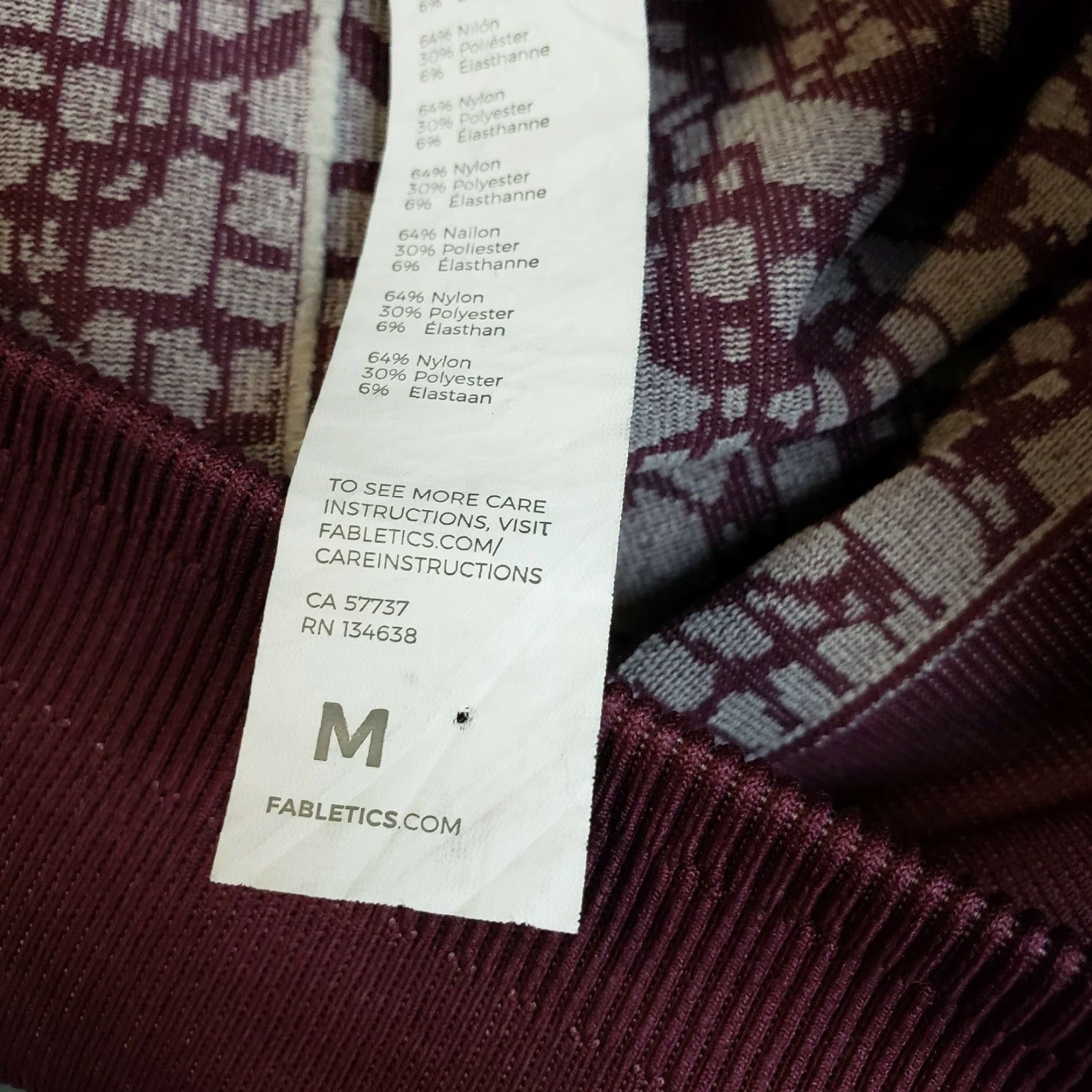 Fabletics Fabletics Womens High Waisted Seamless Lace Capri Leggings Sz M Capri Red Burgundy Lace Capris Ladies Mid Rise 21 Inseam Womens Size 32" / US 10 / IT 46 - 7 Thumbnail
