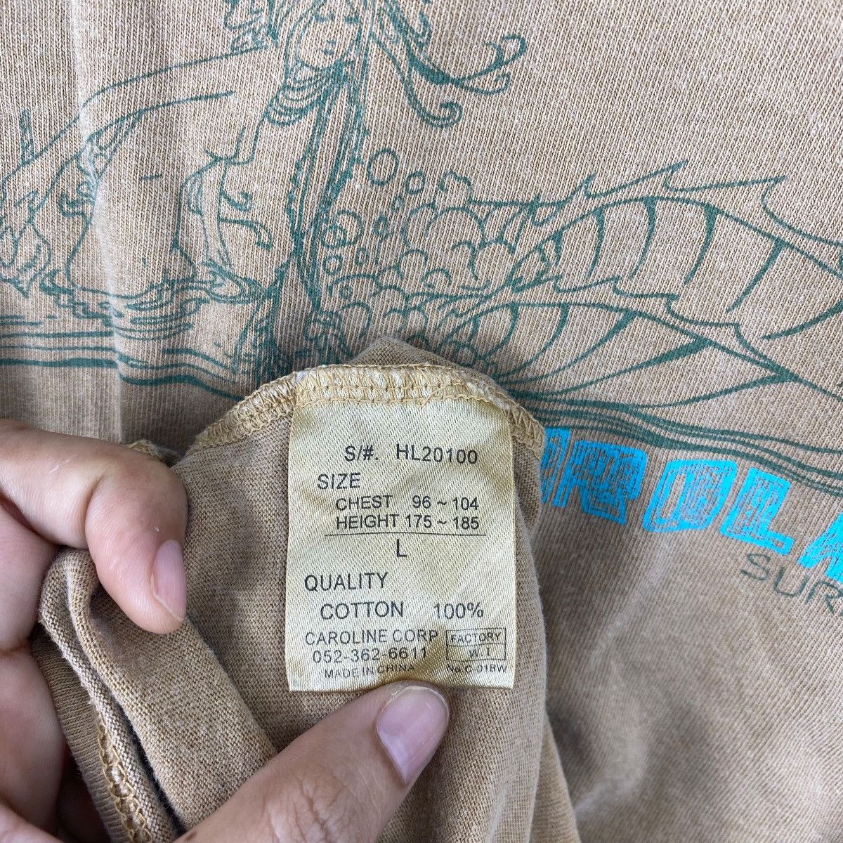 Japanese Brand HYDROLAB SURF Co Surfwear Brown Sunfaded Tee Shirt Size US L / EU 52-54 / 3 - 6 Thumbnail