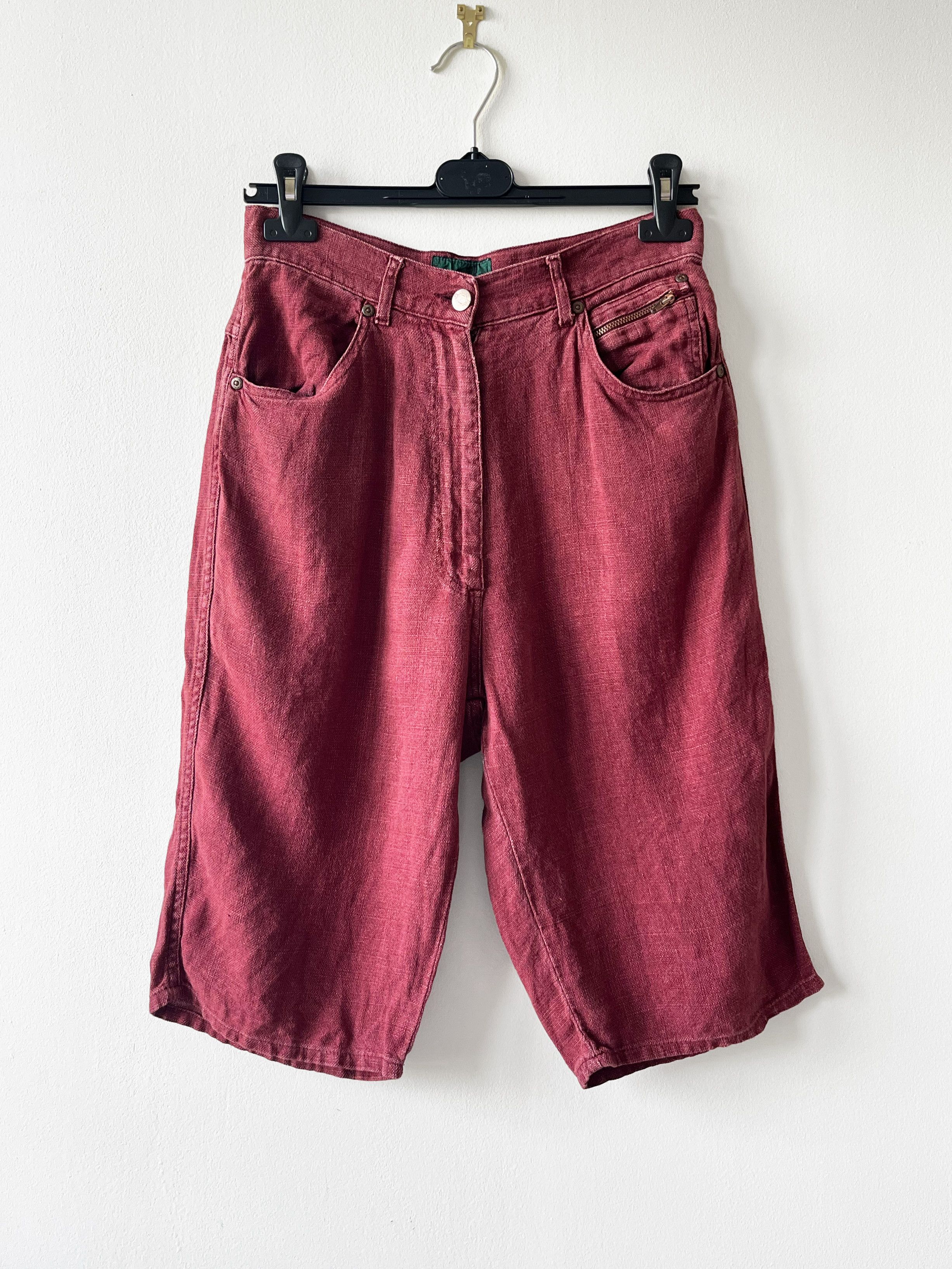 Jean Paul Gaultier Jean Paul Gaultier Junior Burgundy Linen Bermuda shorts Size US 28 / EU 44 - 1 Thumbnail