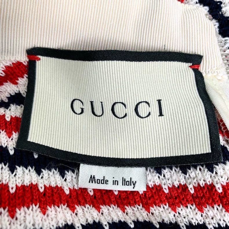 Gucci GucciDouble G pearl buckle color-blocked striped knitted dr Size S / US 4 / IT 40 - 5 Thumbnail