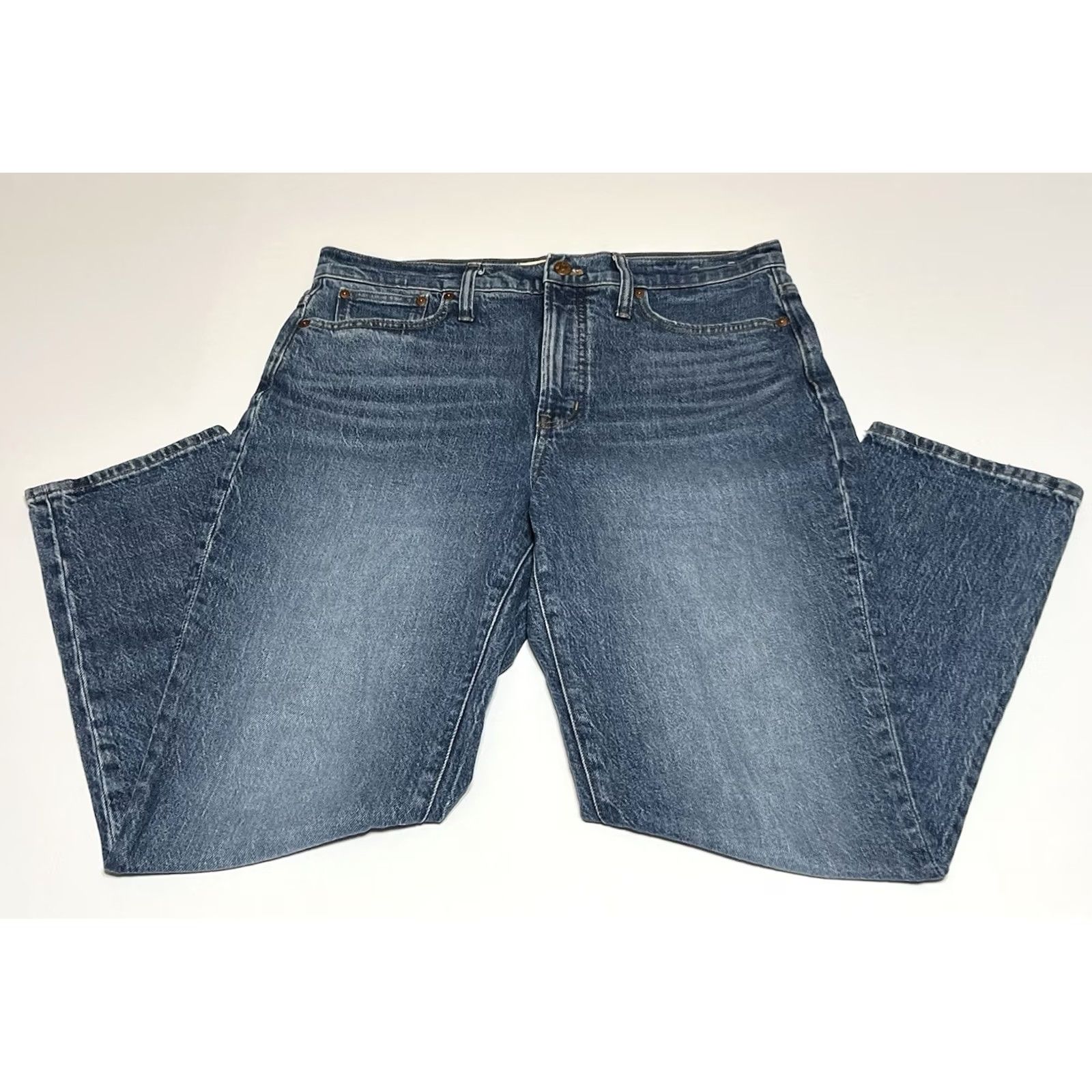 Madewell Madewell The Perfect Vintage Jeans Womens 31 34x28 Blue Denim High Rise Straight Pockets Logo Button Regular Size 24" / US 00 / IT 34 - 2 Thumbnail