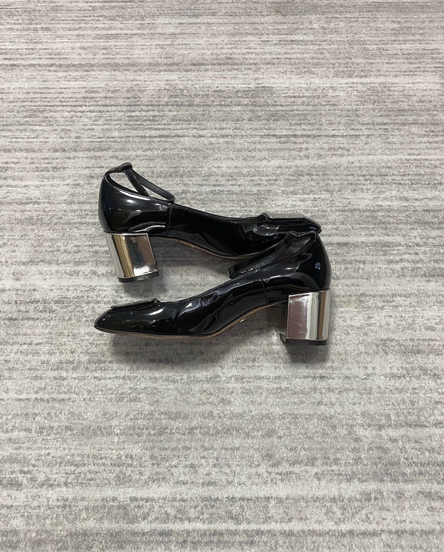 Christian Dior Monsieur Christian Dior Silver Mirror Block Heel Mary Jane Heels Size US 6.5 / IT 36.5 - 4 Thumbnail