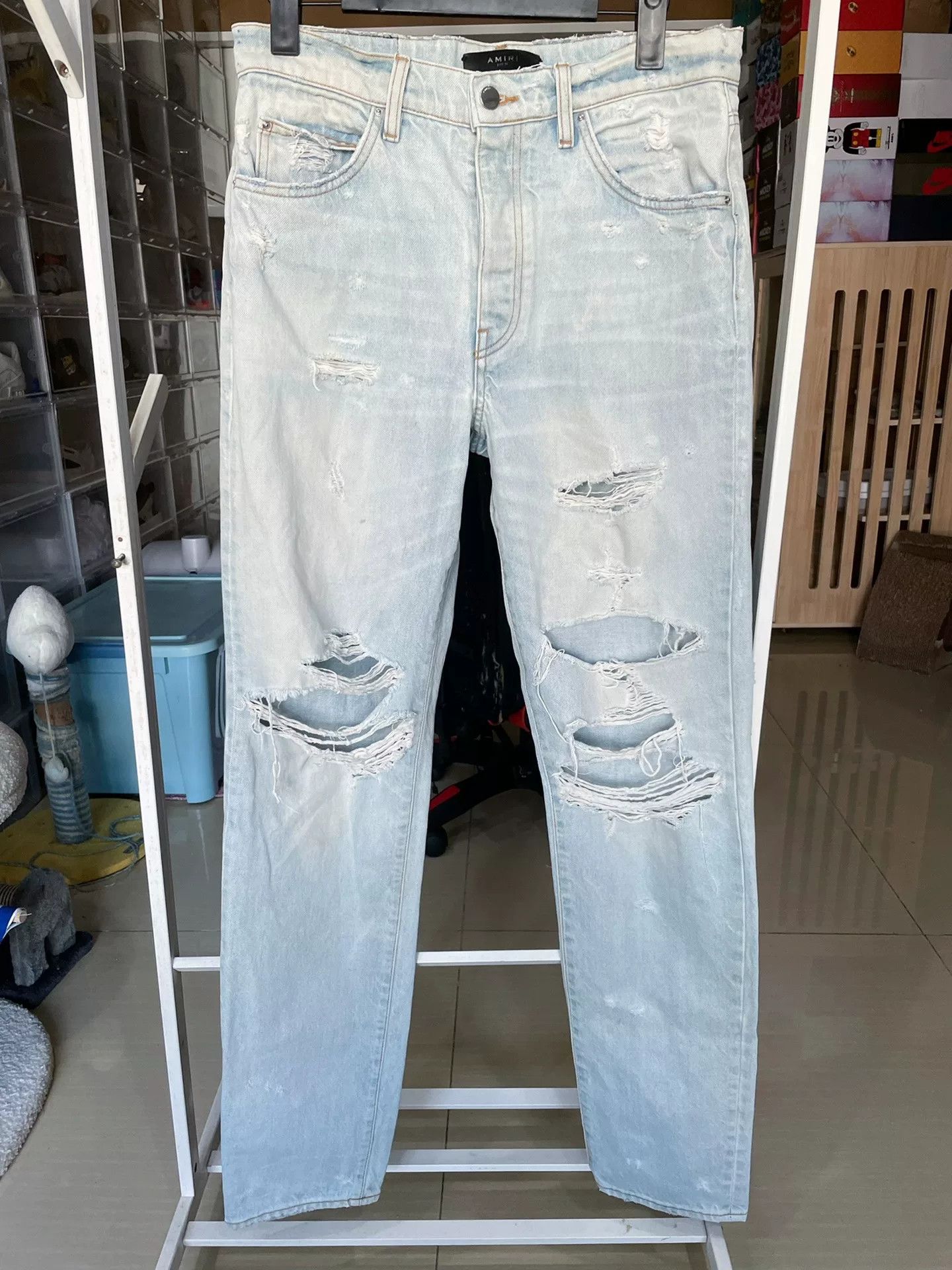Amiri Amiri Blue Distressed Jeans Size 30 Size US 30 / EU 46 - 1 Thumbnail