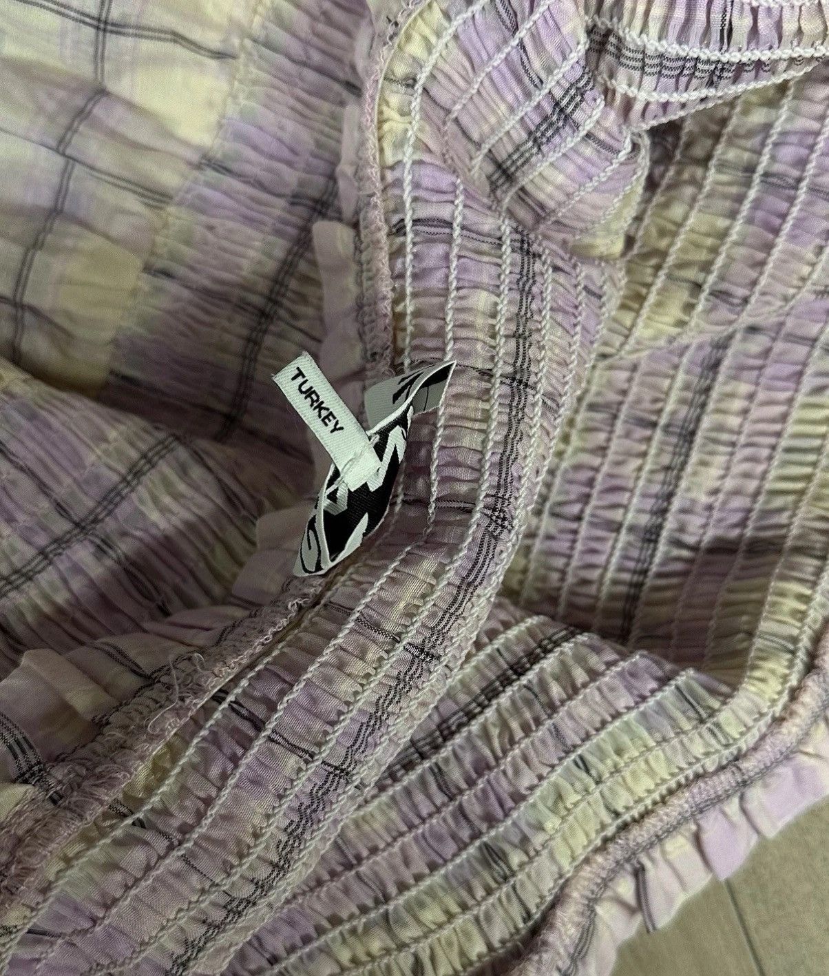 Ganni Ganni Ba.A Plaid Check Cotton Balloon Sleeve Purple Blouse Size XS / US 0-2 / IT 36-38 - 8 Thumbnail