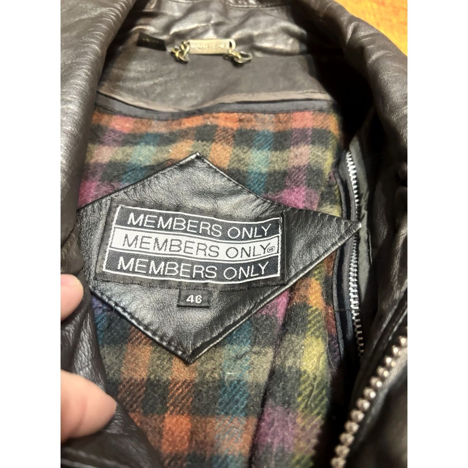 Members Only VINTAGE Members Only Leather Bomber Jacket Mens 46 Brown Classic Bomber Jacket Mens Size US S / EU 44-46 / 1 - 2 Thumbnail