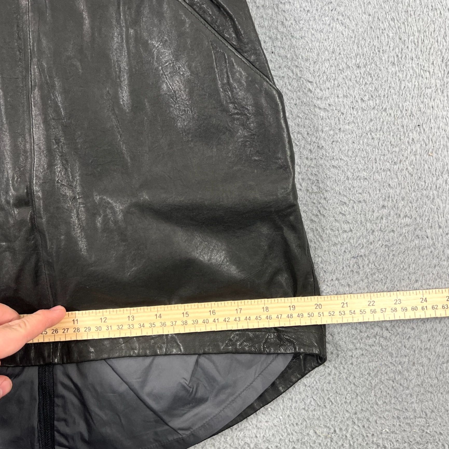 Nike NIKE 100% Lamb Leather High Low Zipper Skirt Women's Medium Black Party/Cocktail Size 32" / US 10 / IT 46 - 6 Thumbnail