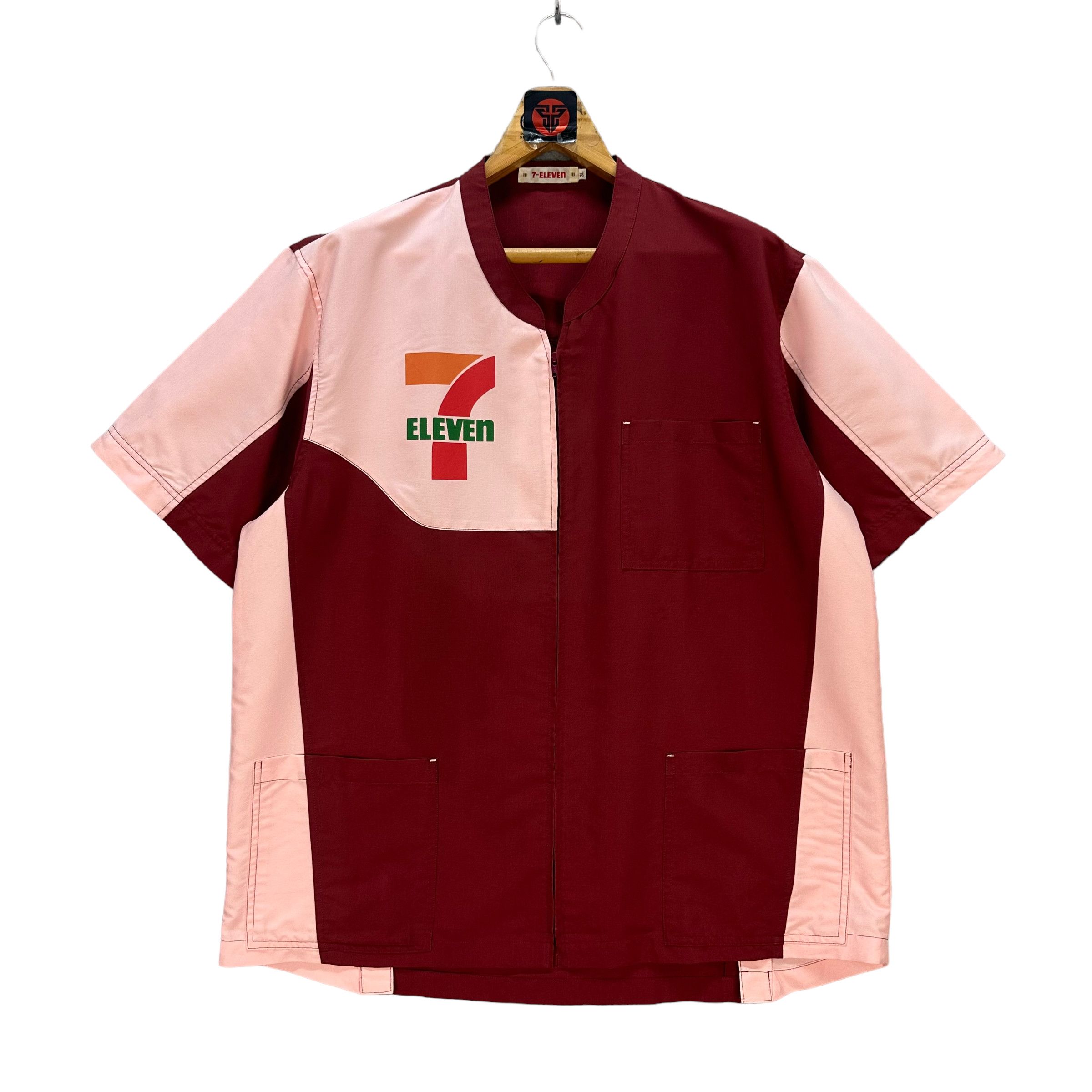 Vintage 7 ELEVEN MAROON SHORT SLEEVE UNIFORM JACKET #7548-152 Size US XL / EU 56 / 4 - 1 Thumbnail