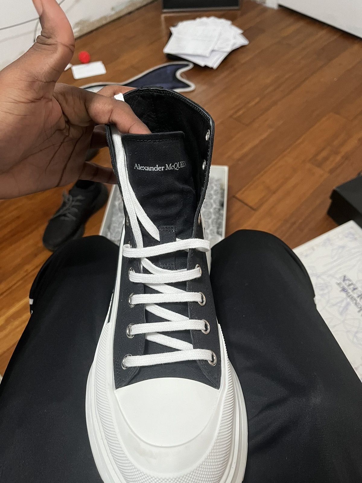 Alexander McQueen Black and white Alexander mcqeen boots. Size US 10.5 / EU 43-44 - 8 Thumbnail