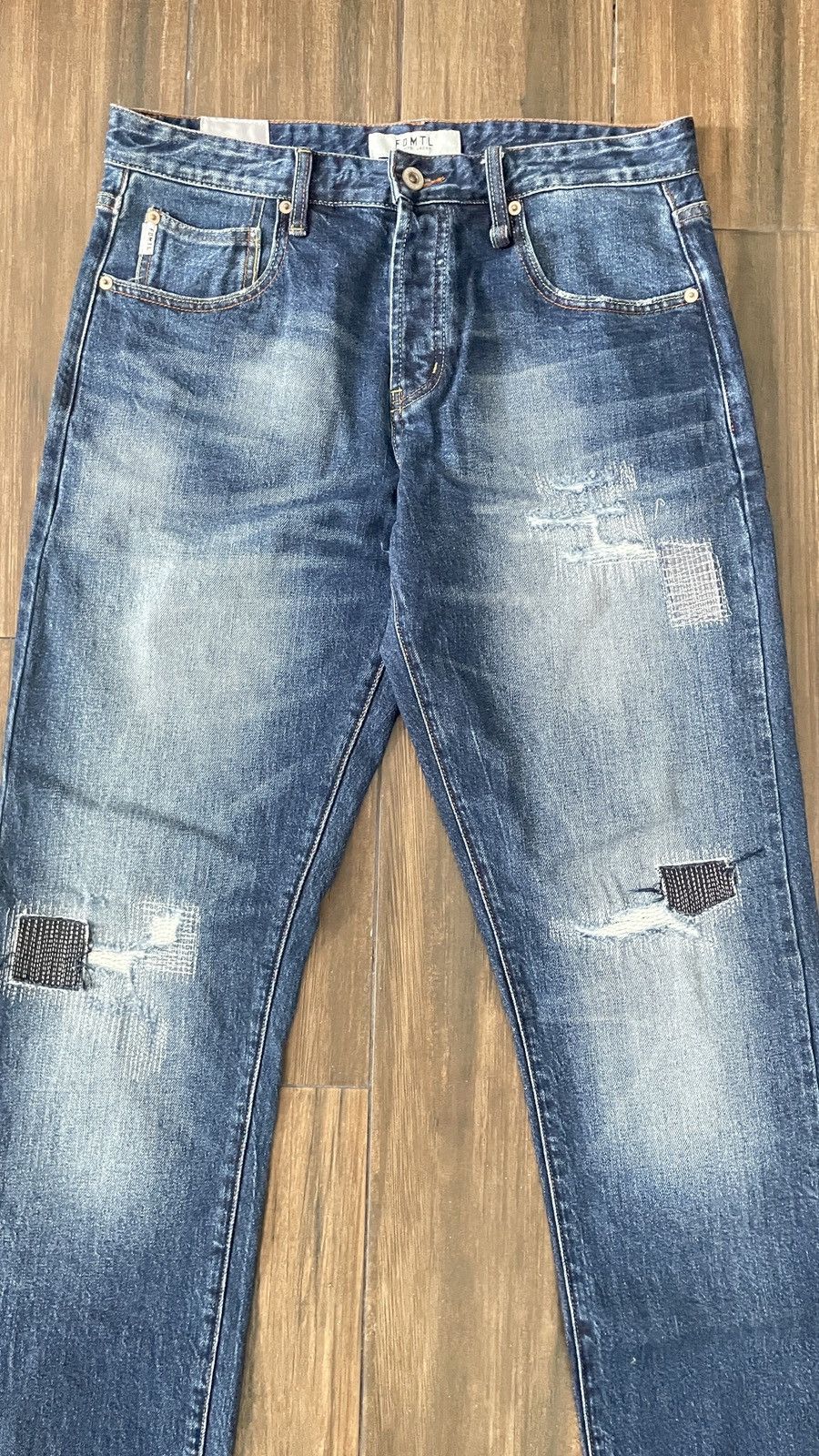 FDMTL FDMTL CLASSIC FIT BORO PATCHWORK DESIGN SELVEDGE DENIM Size US 32 / EU 48 - 2 Thumbnail