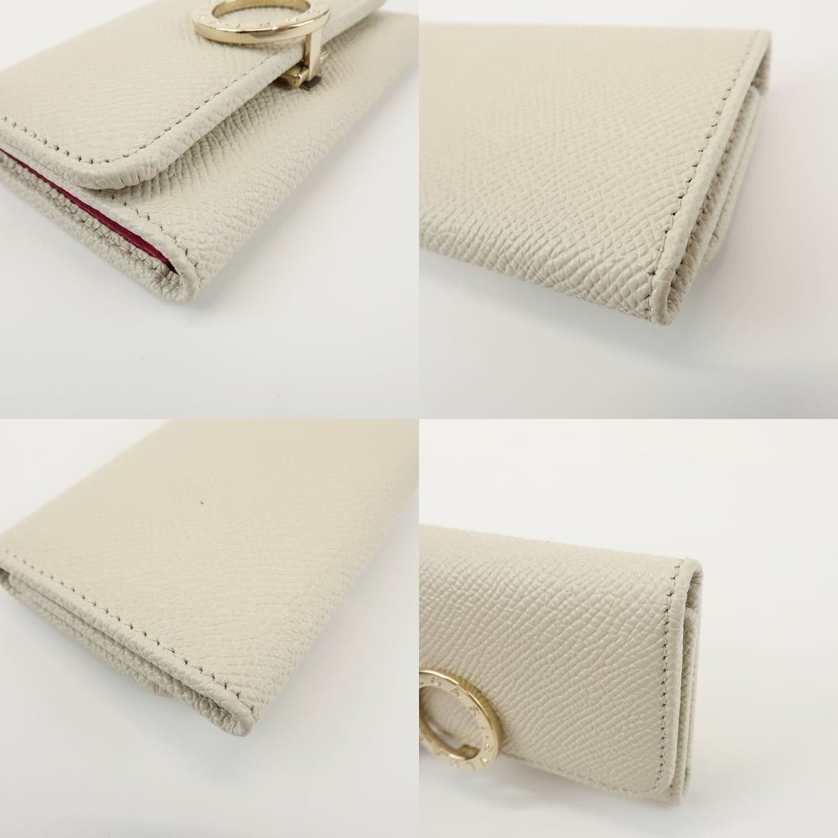 Bvlgari Bvlgari Logo Leather 6 Rings Key Holder Cream Size ONE SIZE - 4 Thumbnail