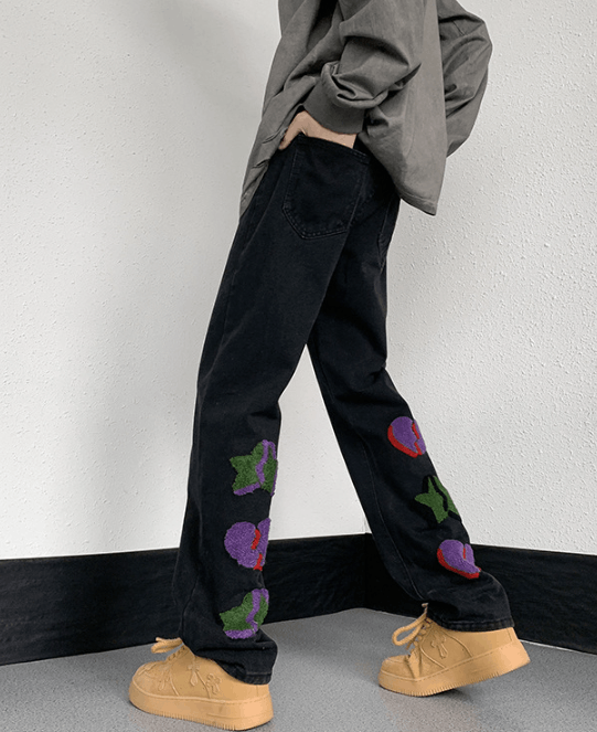 Japanese Brand Men's American retro embroidered loose jeans y2k Size US 32 / EU 48 - 4 Thumbnail