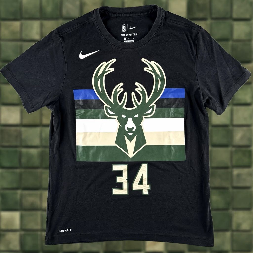 Nike Nike Giannis 34 Milwaukee Bucks T Shirt Black NBA Basketball Tee Size M Size US M / EU 48-50 / 2 - 1 Thumbnail