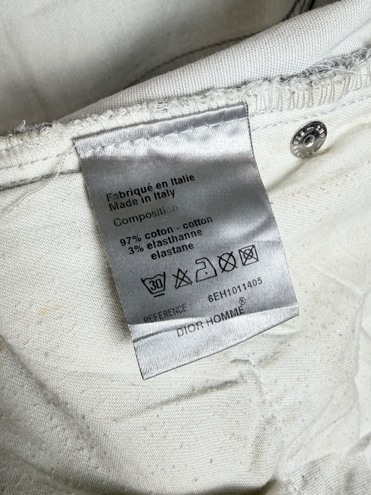 Dior × Hedi Slimane SS06 Dior Homme Silver Metallic Glitter Waxed Coated Jeans Size US 28 / EU 44 - 12 Thumbnail
