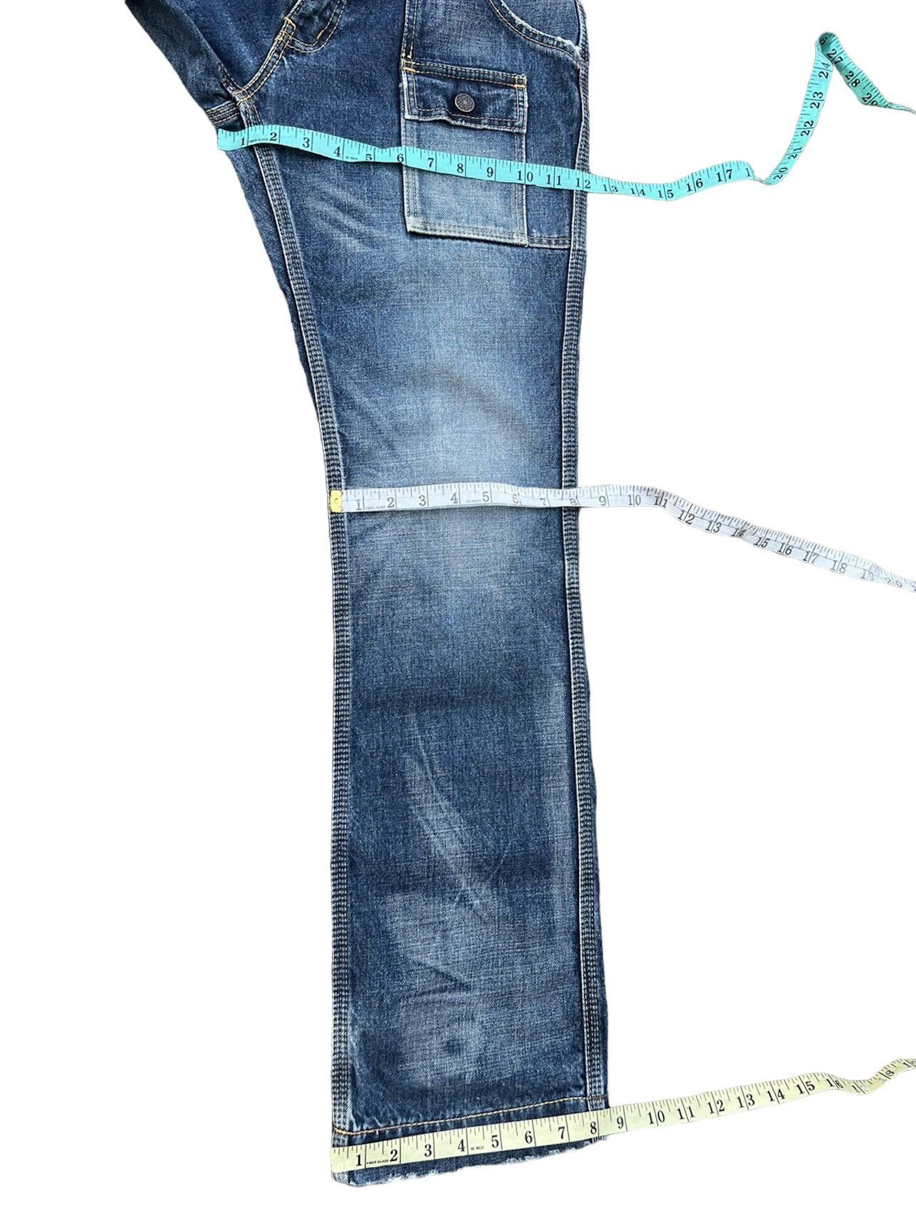 Shellac Vintage Acoustic Japan Fade Blue Denim Flare Jeans Bush Pant Size US 32 / EU 48 - 4 Thumbnail