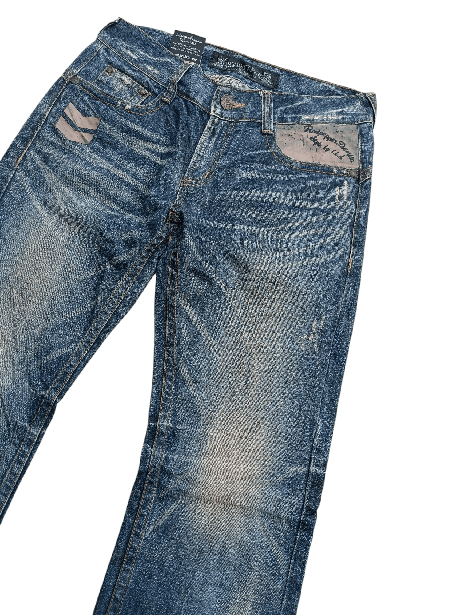 Chip & Pepper × Japanese Brand 🔥FYEE🔥Vintage Red Pepper Distressed Whiskers Denim Size US 32 / EU 48 - 12 Thumbnail