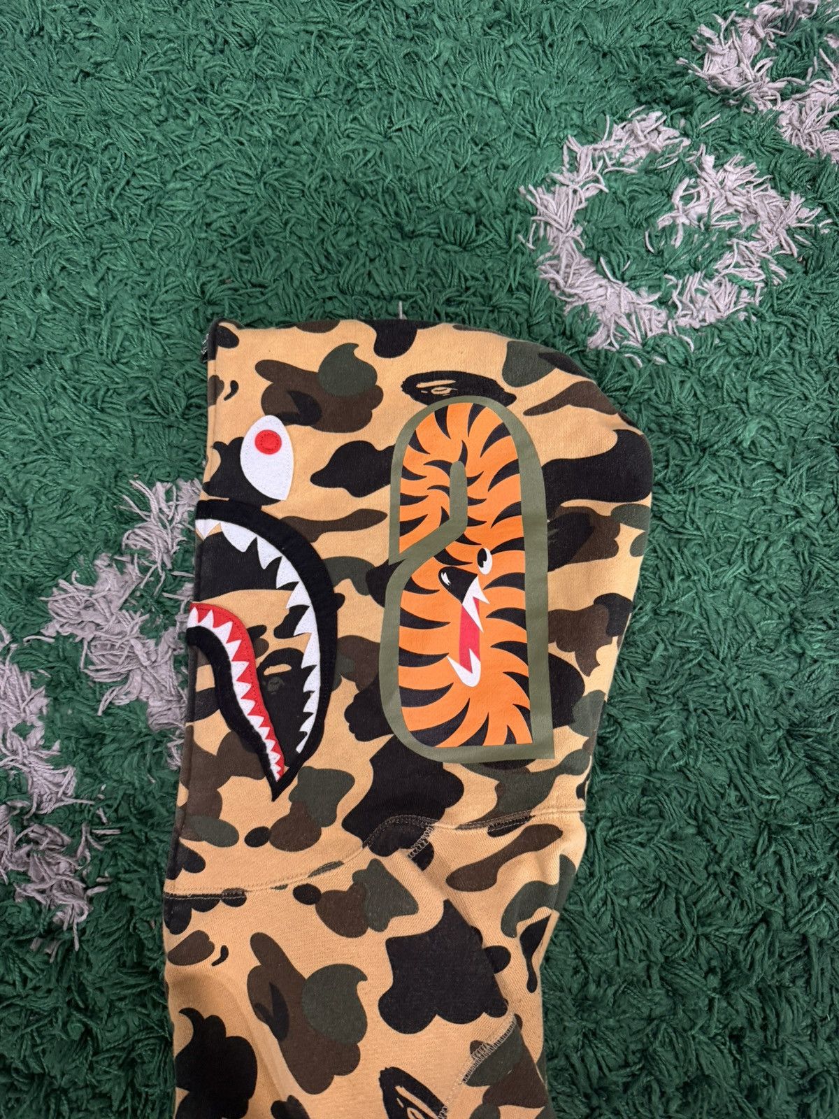 Bape BAPE Shark Full Zip Hoodie – Yellow Camo – Medium – PreOwned Size US M / EU 48-50 / 2 - 4 Thumbnail