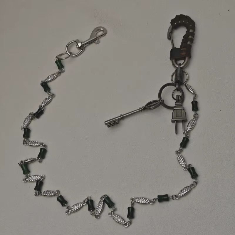 Jewelry Retro Plug Emerald Rhinestone Waist Chain Punk Y2K Luxury Size ONE SIZE - 4 Thumbnail