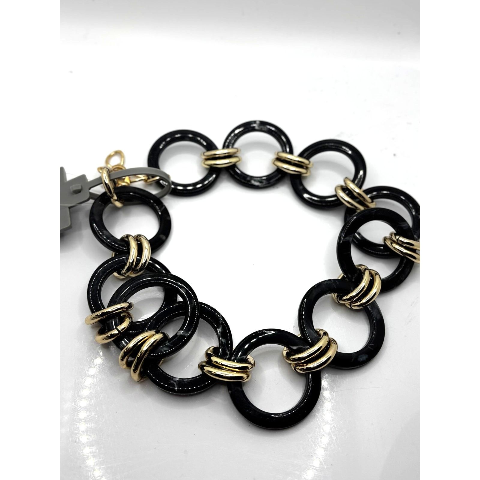 Nordstrom NORDSTROM Lp BLUE Black Marble & Gold O Statement Necklace Size ONE SIZE - 4 Thumbnail