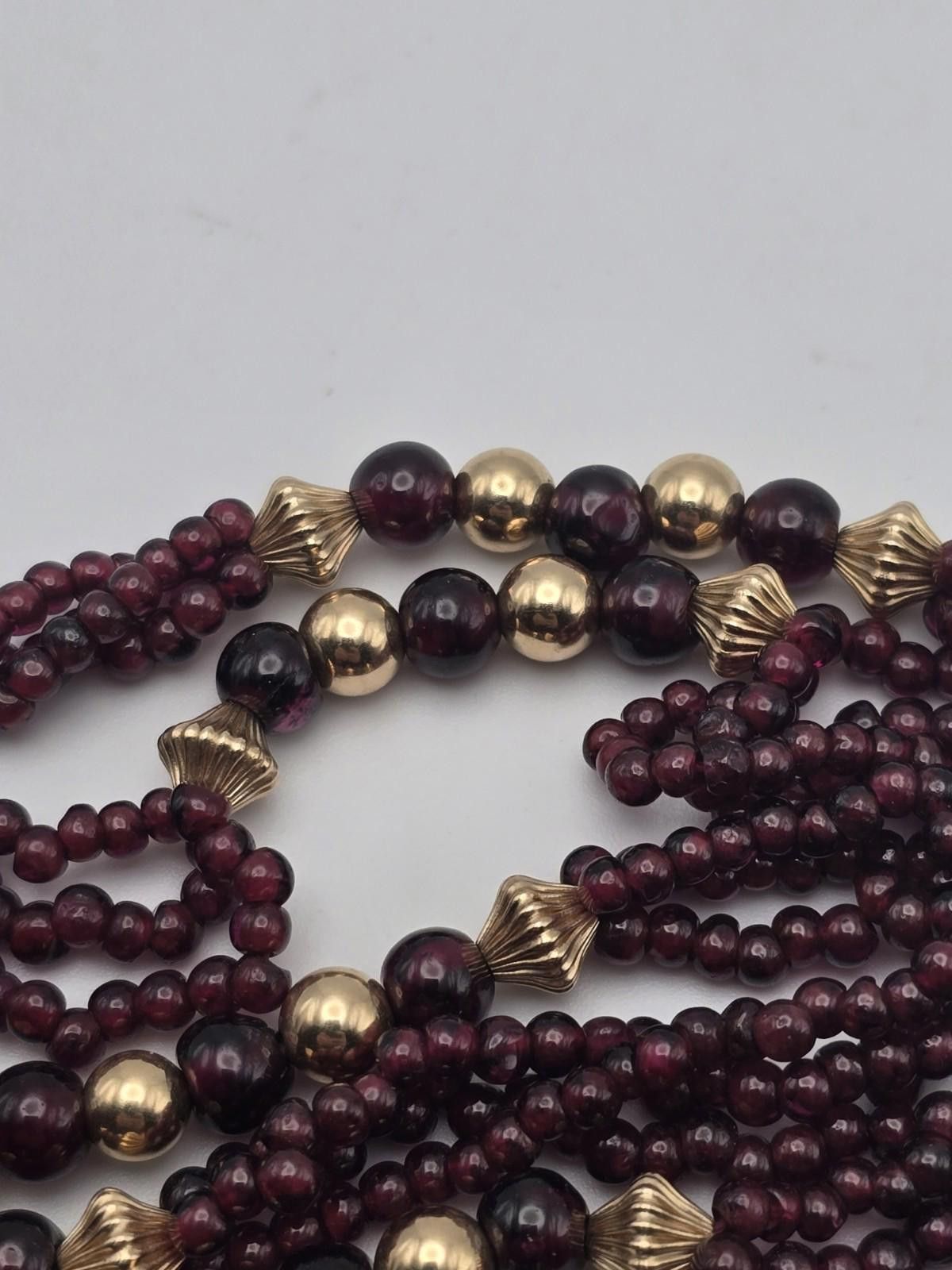 The Unbranded Brand 30" 14k Gold Bead Garnet Necklace 50g Vintage Multi Strand Size ONE SIZE - 7 Thumbnail