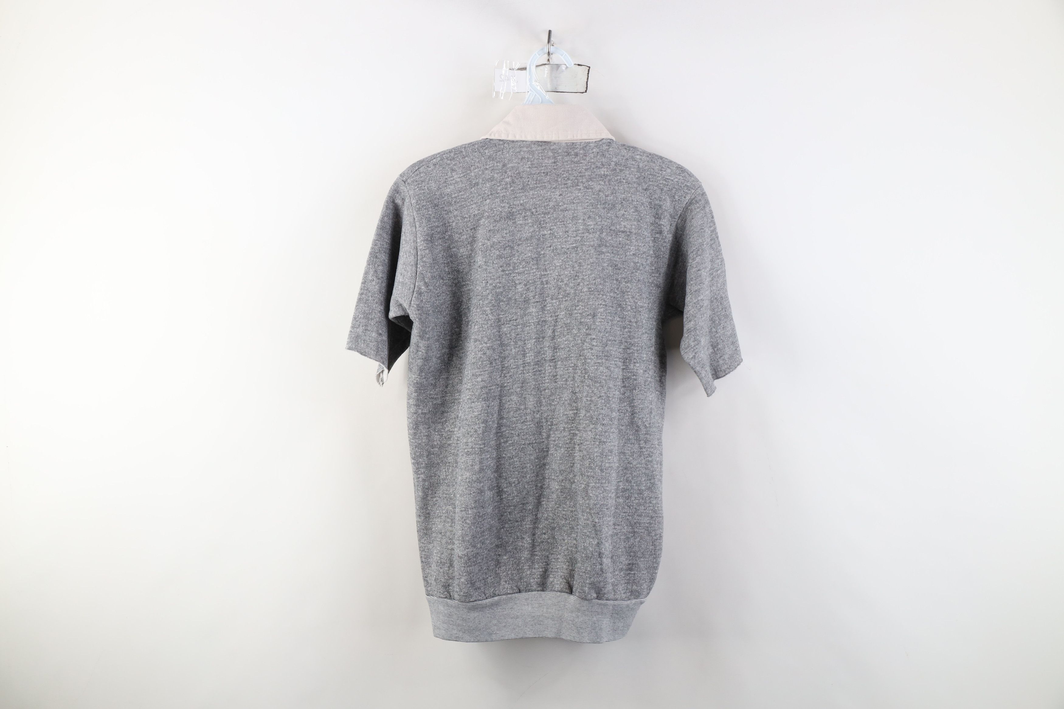 Vintage Vintage 60s 70s Collared Short Sleeve Sweatshirt Gray USA Size US S / EU 44-46 / 1 - 11 Thumbnail