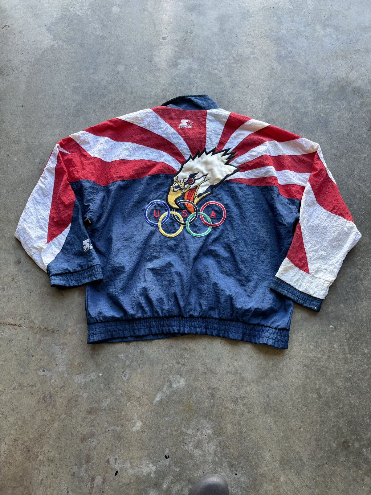 image of Starter x USA Olympics Vintage Olympics Tracksuit Zip Up in Blue, Men's (Size XL)