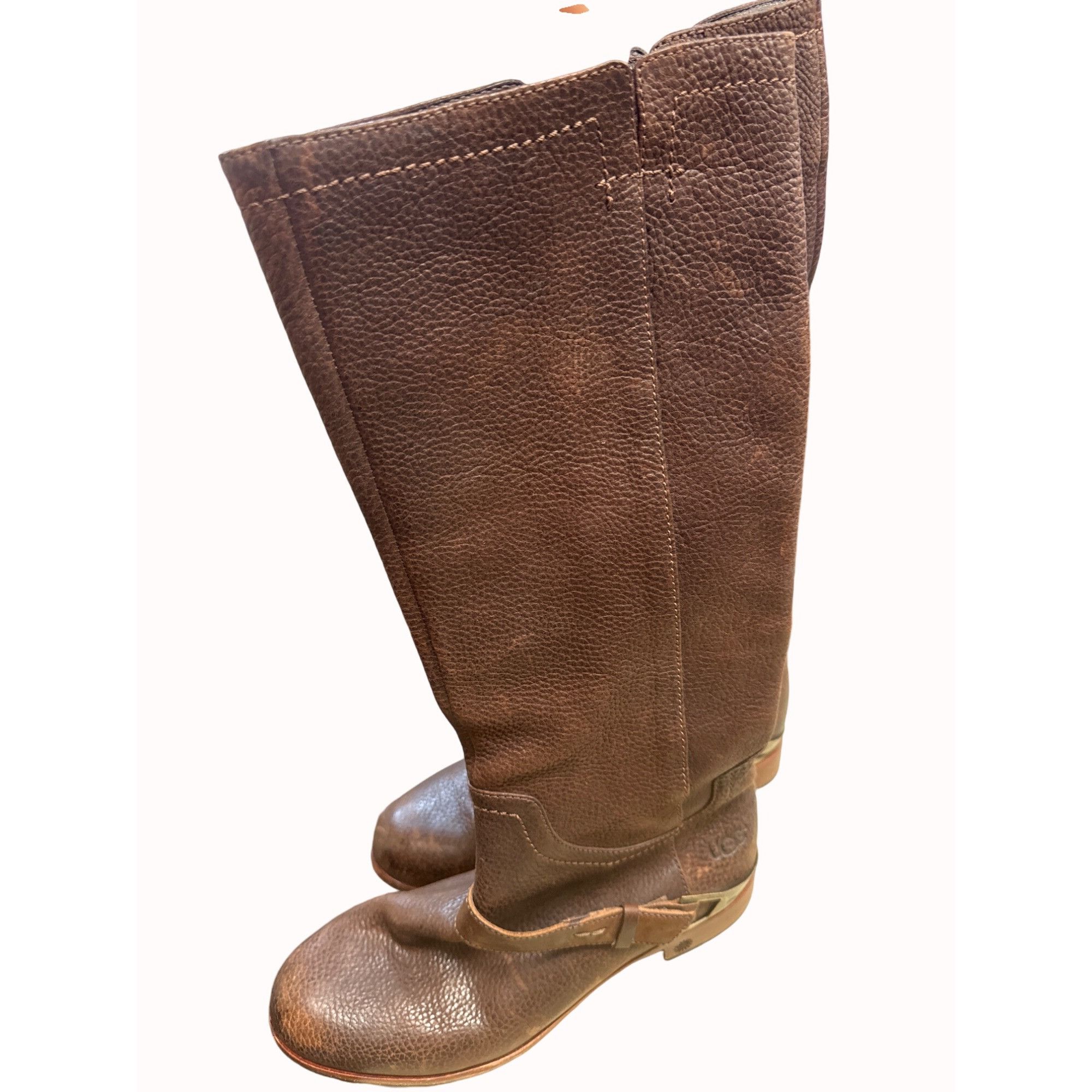 Ugg UGG women’s leather sheepskin brown mid calf boots shoes siz Size US 6 / IT 36 - 2 Thumbnail