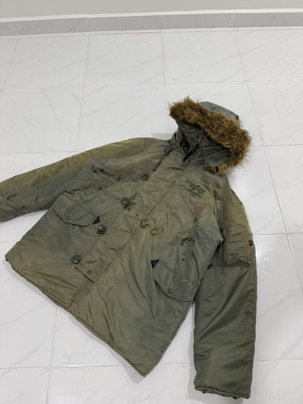Alpha Industries Steal🔥 Vintage Sun Fade ALPHA INDUSTRIES Parka Bomber Jacket Size US M / EU 48-50 / 2 - 2 Thumbnail