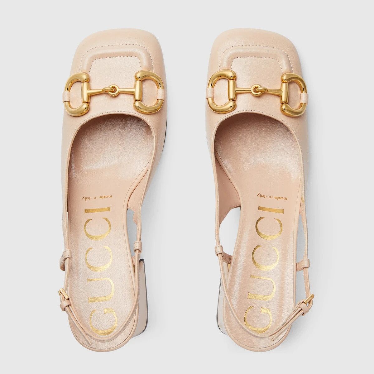 Gucci o1s1wg110425 Women's Mid-Heel Slingback With Horsebit Size US 9.5 / IT 39.5 - 3 Thumbnail