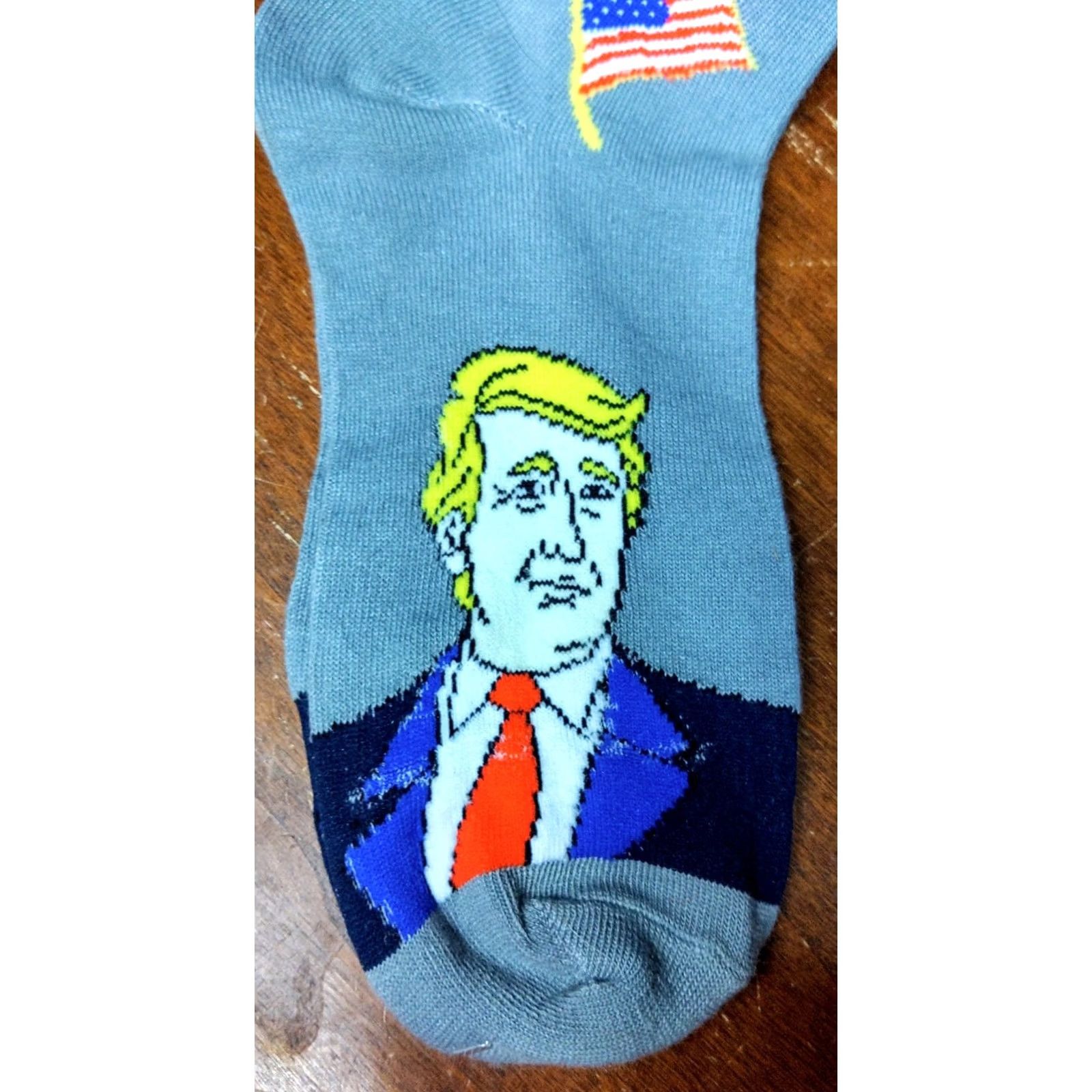 Vintage Foozys Mens Socks Dress Mid Calf 10-13 Gray USA Trump MAGA Patriotic Novelty Mens Size ONE SIZE - 2 Thumbnail