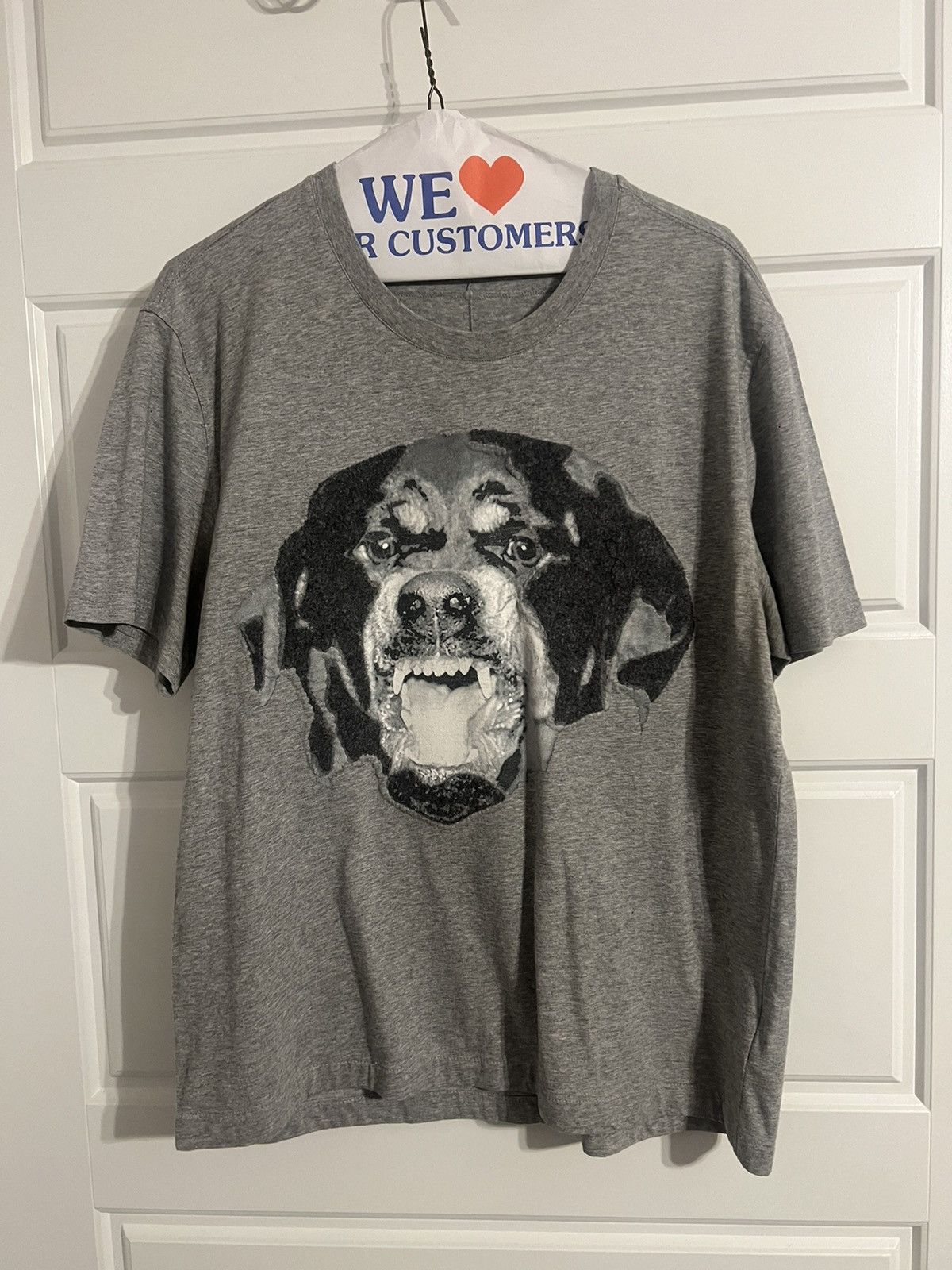 image of Givenchy Rottweiler T-Shirt in Grey, Men's (Size XL)