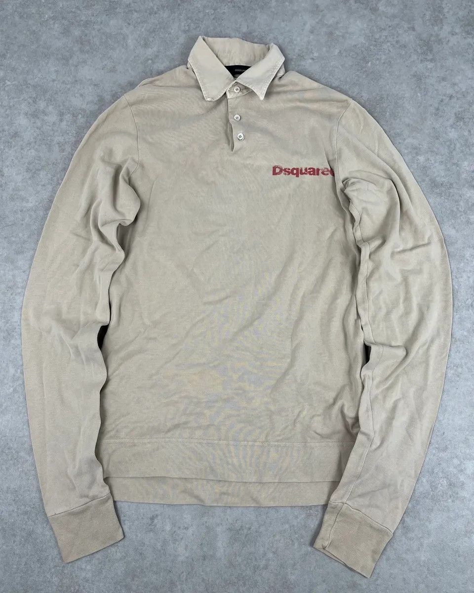 Dsquared2 AW2007 Dsquared2 Beige Dog Longsleeve Polo Size US S / EU 44-46 / 1 - 3 Thumbnail
