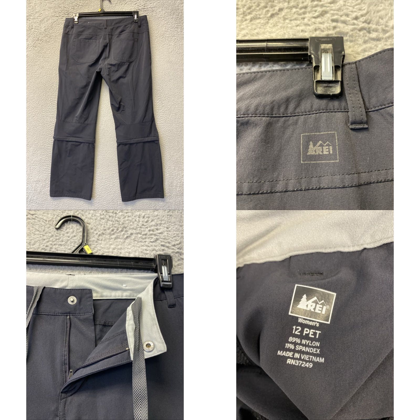 Vintage REI Women's Hiking Pants Sl T Black 8 Cargo Flared Water Resistant Windproof Pockets Outdoor/Nature/Outdoors/Travel Casual Size 30" / US 8 / IT 44 - 8 Thumbnail
