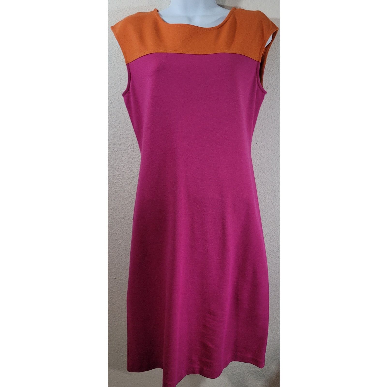 Other Talbots Pink Orange Color Block Sheath Short Sleeve Dress 6 Size M / US 6-8 / IT 42-44 - 1 Thumbnail