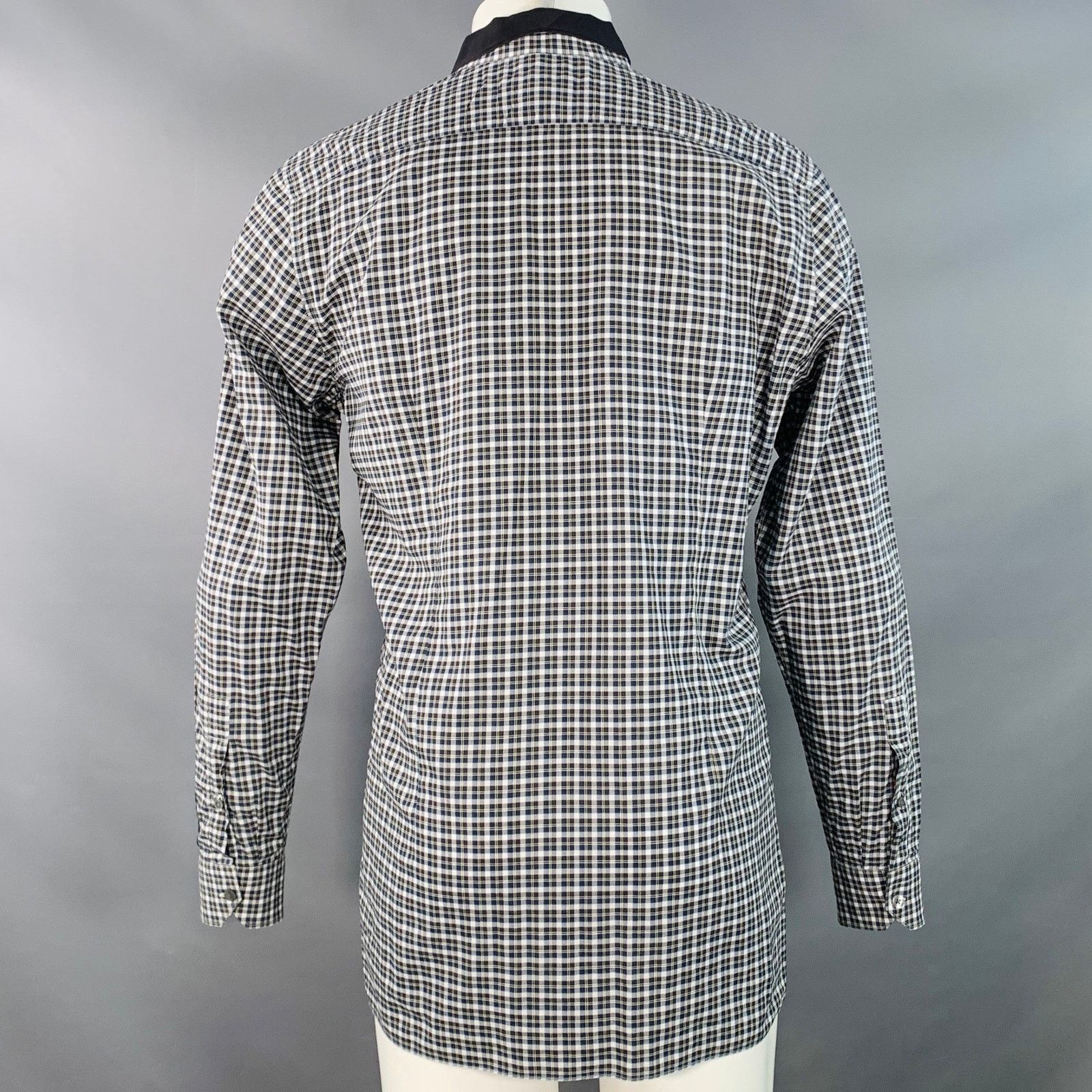 Lanvin LANVIN Size M White Plaid Cotton Contrast Collar Shirt Size US M / EU 48-50 / 2 - 4 Thumbnail