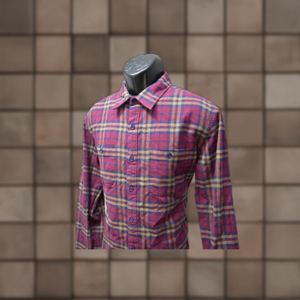 Bonobos Dress Shirt Plaid Flannel Long Sleeve Mens Sz Large Standard Fit  Button-Front Cotton Spandex Multicolor