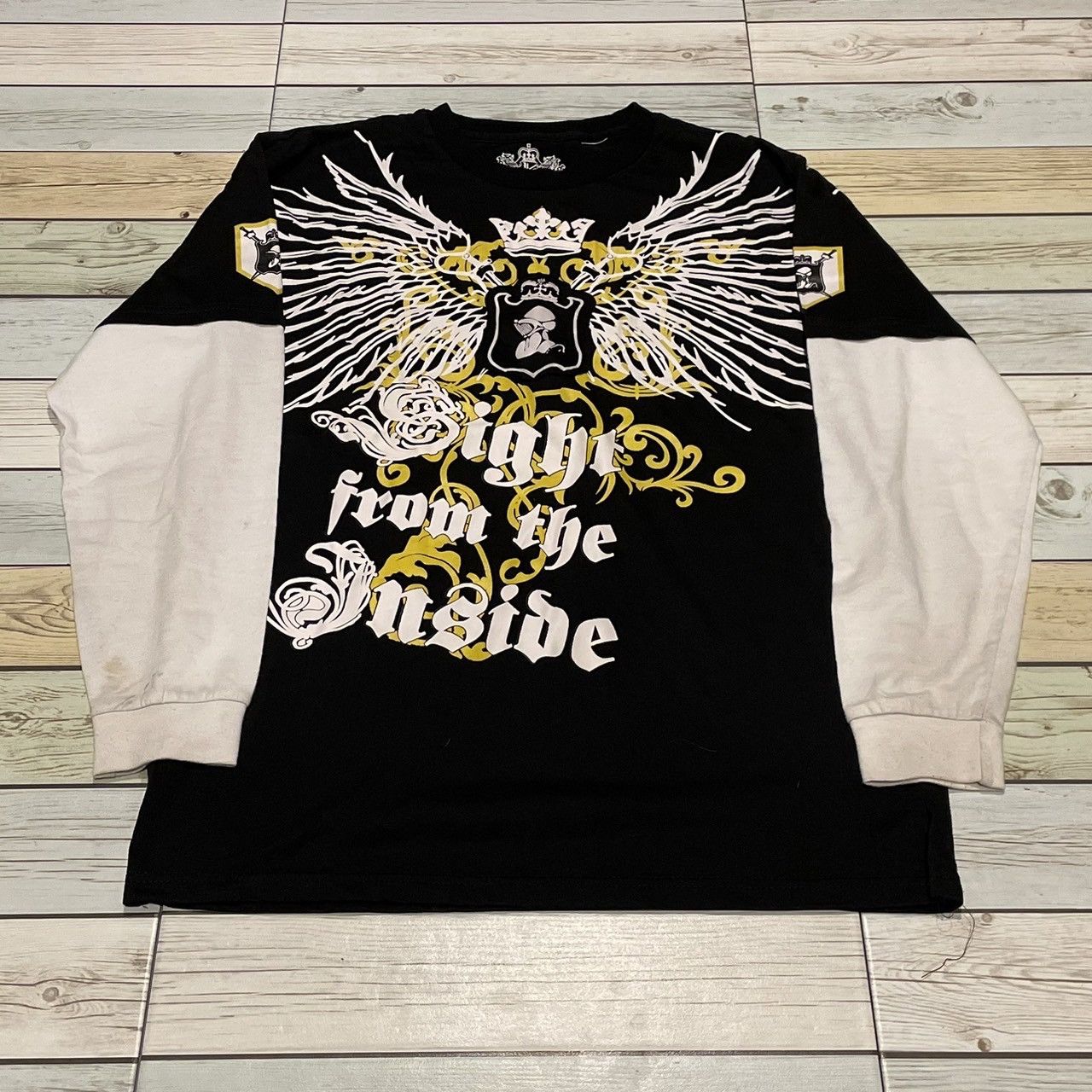 Affliction × Ed Hardy × Tapout Rare Wings Cross Longsleeve Y2K Affliction Style Size US M / EU 48-50 / 2 - 1 Thumbnail