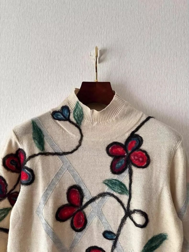 Kenzo KENZO Floral embroidered sweater Size L / US 10 / IT 46 - 2 Thumbnail