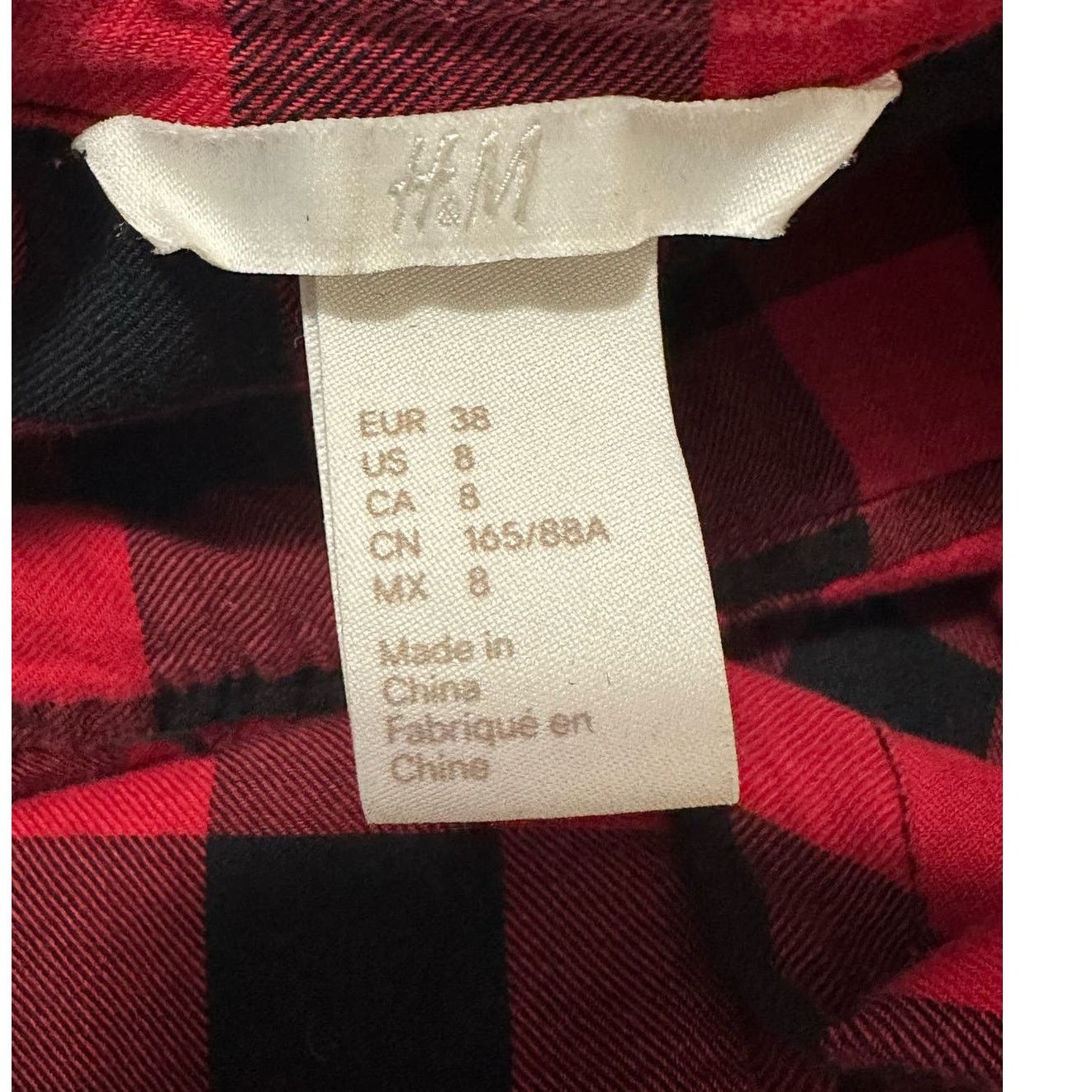 H&M H&M red black plaid long sleeves button flannel shirt size 8 Size M / US 6-8 / IT 42-44 - 3 Thumbnail