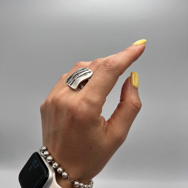 Vintage Vintage Sterling Silver 925 Women's Ring Modernist Size 9 Size ONE SIZE - 3 Thumbnail