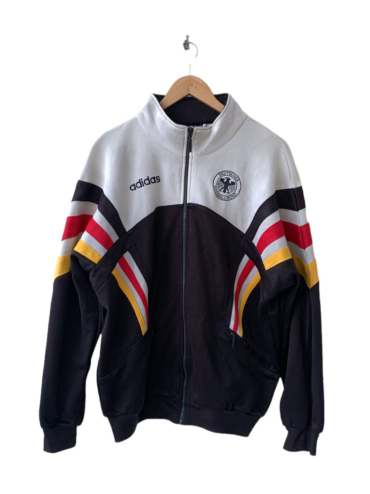 image of Vintage Germany 1996 Euro Champion Training Jacket Adidas in Black White, Men's (Size Medium)