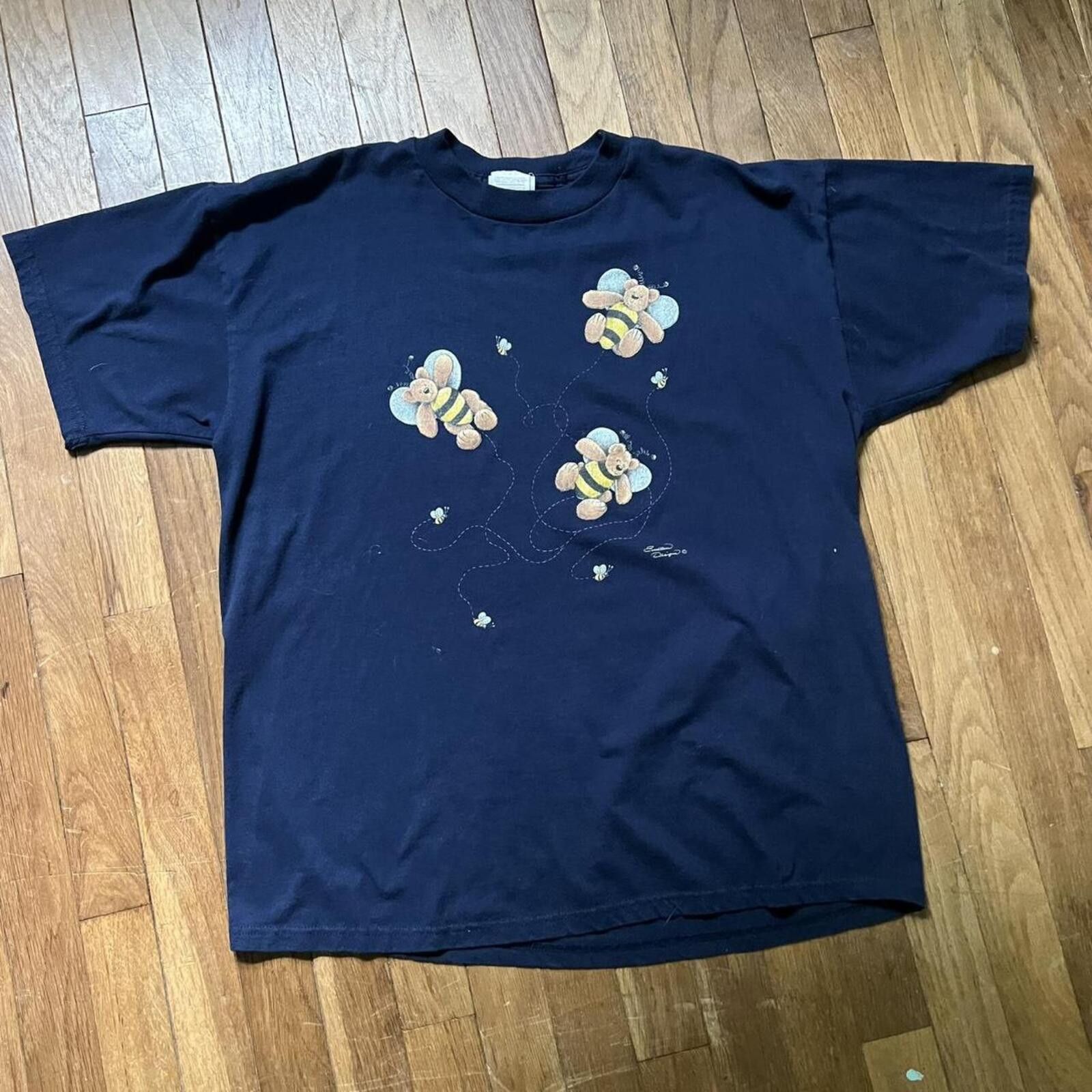 Jerzees Vintage 90s Jerzees Bee Bear Tee Size L / US 10 / IT 46 - 1 Thumbnail