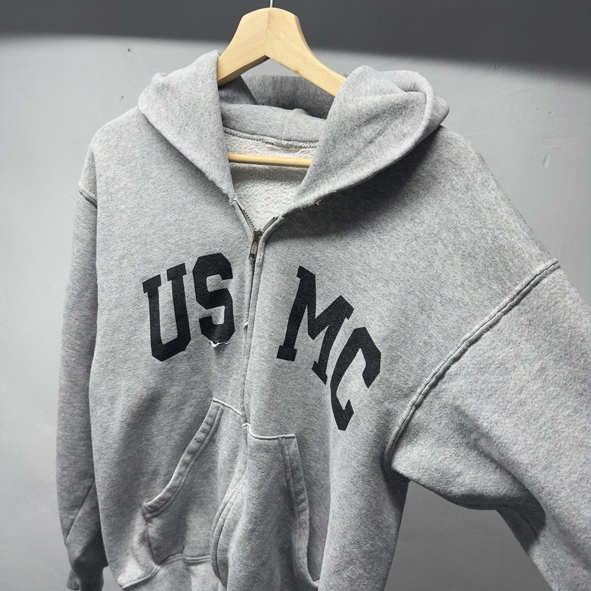 Vintage Distressed USMC Faded Zip Up Hoodie ERD Grunge Chrome Size US M / EU 48-50 / 2 - 3 Thumbnail