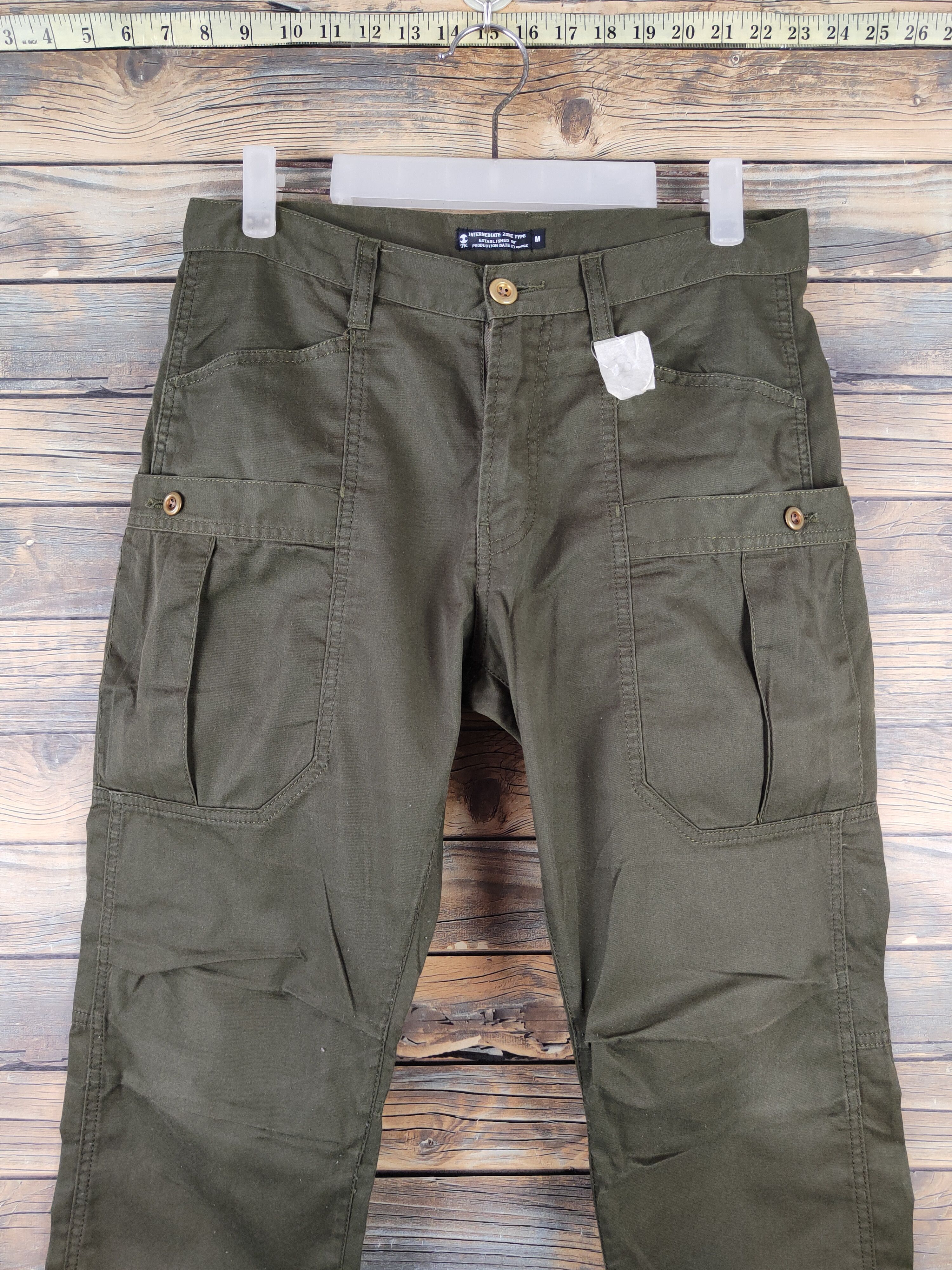 Japanese Brand DL TK Olive Multipocket utility Tactical Cargo Pants #089 Size US 30 / EU 46 - 2 Thumbnail