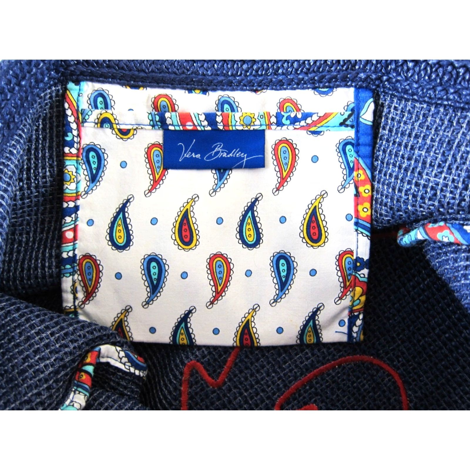 Vera Bradley Vera Bradley Blue Red Yellow Paisley Floral Anchor Shopping Tote Beach Bag Purse Size ONE SIZE - 5 Thumbnail
