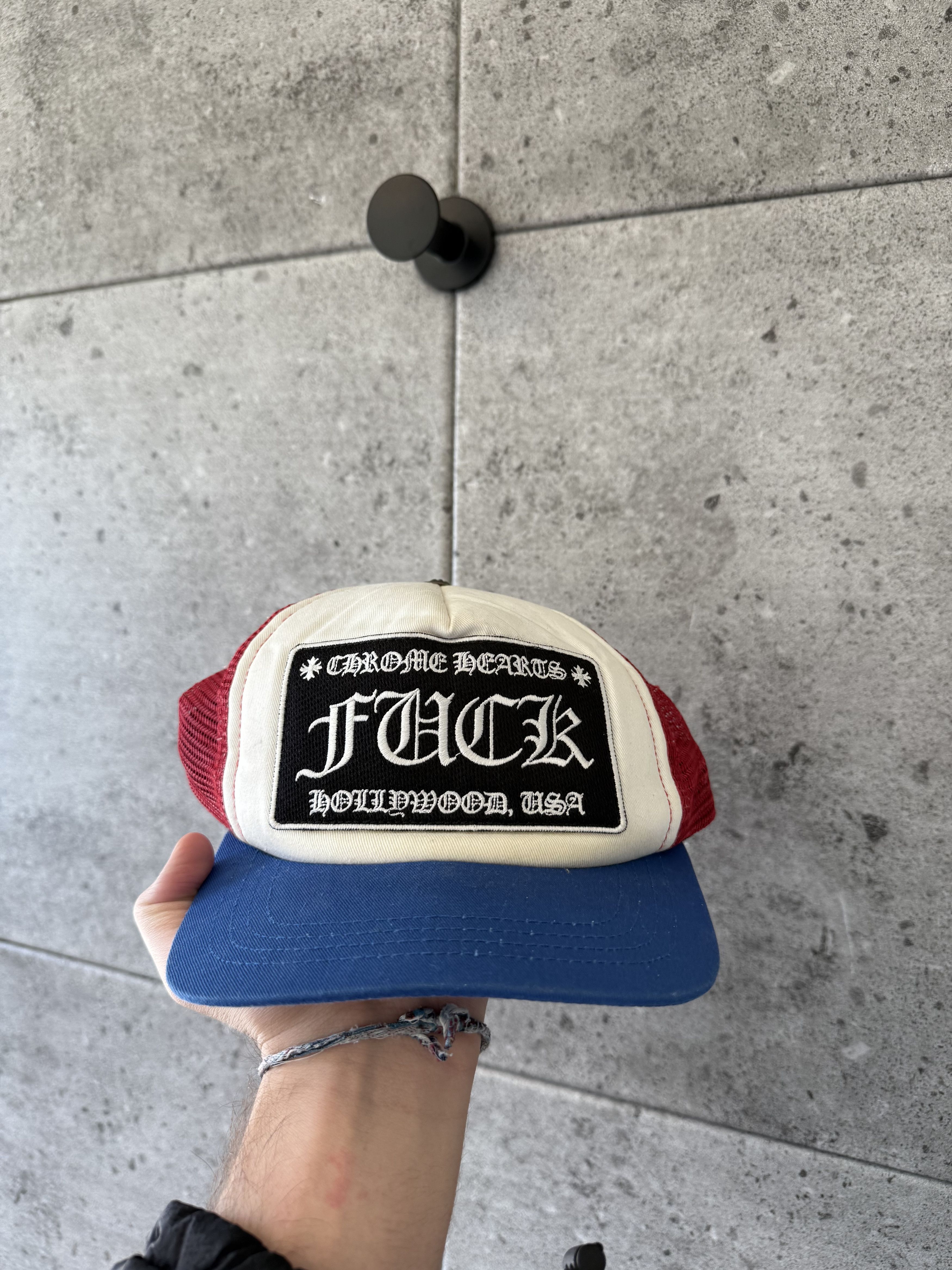 Chrome Hearts Chrome hearts blue and red fuck trucker hat Size ONE SIZE - 1 Thumbnail