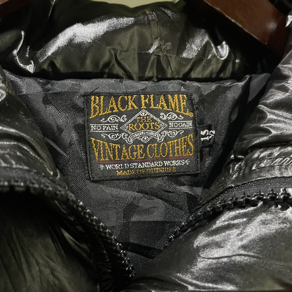 Japanese Brand Black flame puffer vest Size US M / EU 48-50 / 2 - 8 Thumbnail