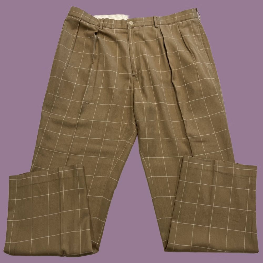 Polo Ralph Lauren Polo Golf Pants Mens 38/33 Brown Pleated Wool Silk Cotton Check Size US M / EU 48-50 / 2 - 1 Thumbnail