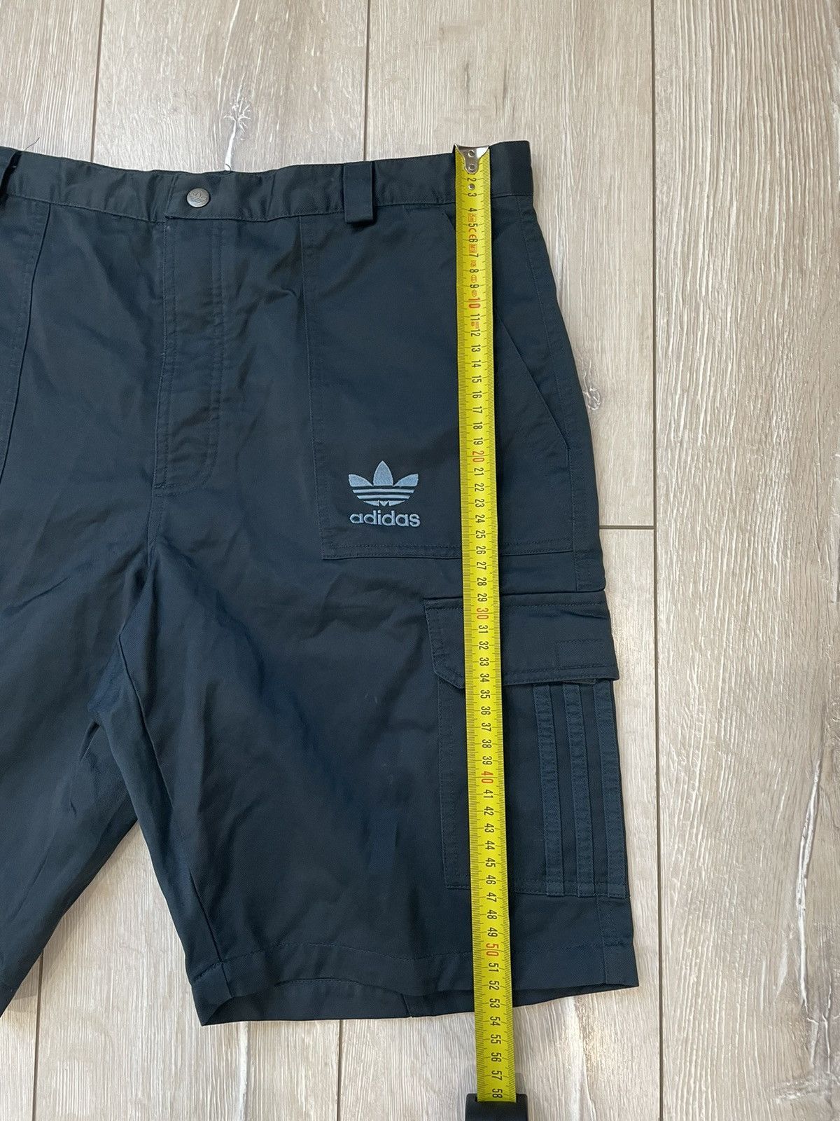 Adidas × Vintage Vintage Adidas Originals Cargo Shorts Mens Blue Satin 1990s Size US 33 - 11 Thumbnail