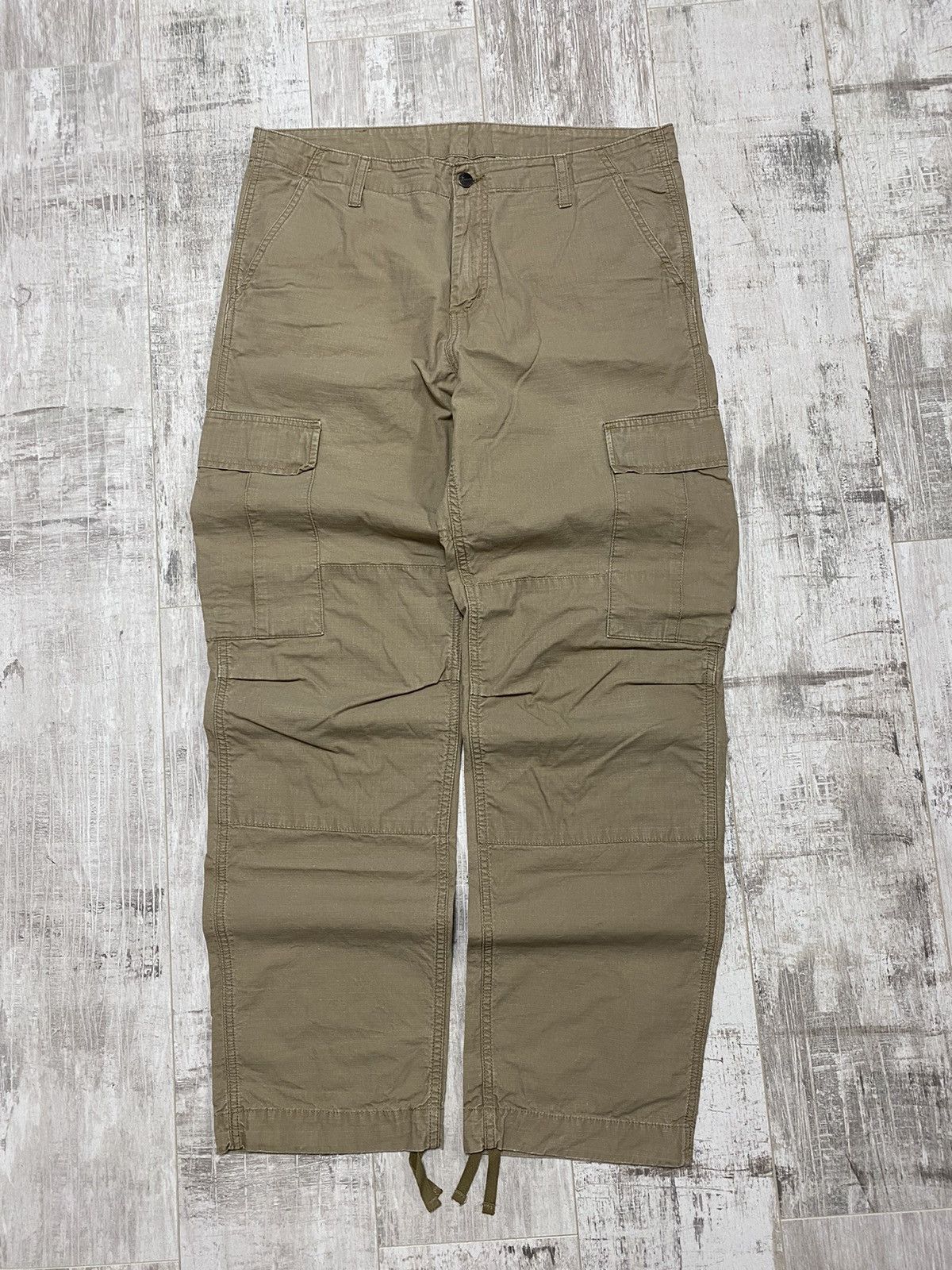 Carhartt × Vintage 👀VINTAGE CARHARTT WIP REGULAR CARGO PANTS BEIGE Size US 34 / EU 50 - 4 Thumbnail